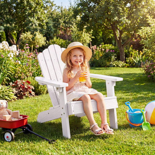 All-weather HIPS material with exquisite craftsmanship is sun-protective and fade-resistant<br>Tilted high back to provide great support to kid's back<br>Perfectly angled seat to effectively guide the waist against the backrest<br>Widened armrests help ch