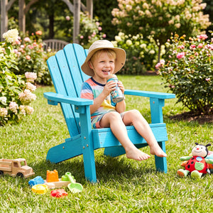 All-weather HIPS material with exquisite craftsmanship is sun-protective and fade-resistant<br>Tilted high back to provide great support to kid's back<br>Perfectly angled seat to effectively guide the waist against the backrest<br>Widened armrests help ch