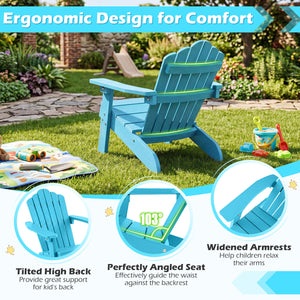 All-weather HIPS material with exquisite craftsmanship is sun-protective and fade-resistant<br>Tilted high back to provide great support to kid's back<br>Perfectly angled seat to effectively guide the waist against the backrest<br>Widened armrests help ch