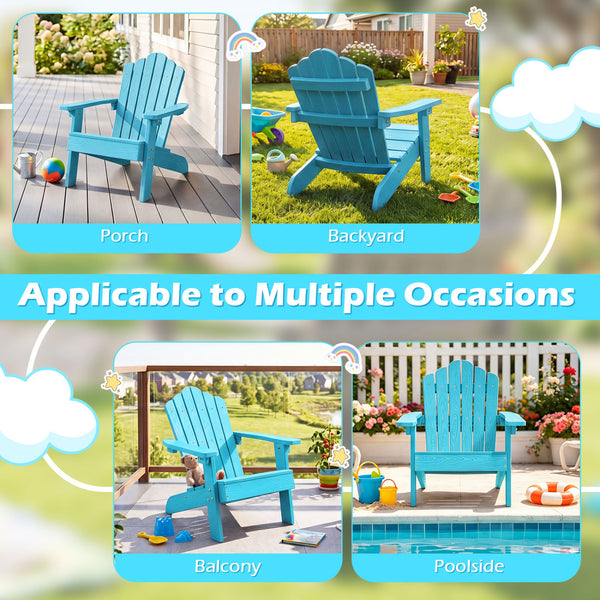 All-weather HIPS material with exquisite craftsmanship is sun-protective and fade-resistant<br>Tilted high back to provide great support to kid's back<br>Perfectly angled seat to effectively guide the waist against the backrest<br>Widened armrests help ch