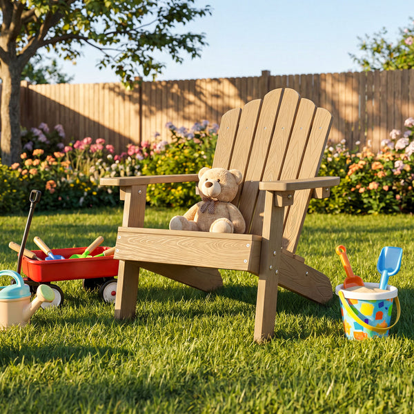 All-weather HIPS material with exquisite craftsmanship is sun-protective and fade-resistant<br>Tilted high back to provide great support to kid's back<br>Perfectly angled seat to effectively guide the waist against the backrest<br>Widened armrests help ch