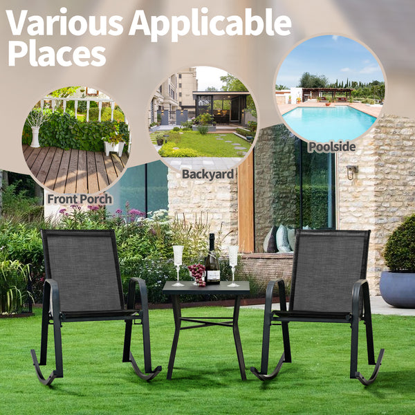 Cozy to sit with a curved backrest and armrests<br>Smooth and gentle rocking makes you more relaxed<br>Breathable seat fabric brings cool sitting feelings<br>Rustproof and reinforced metal frame for high stability<br>Bottom stoppers effectively avoid tipp
