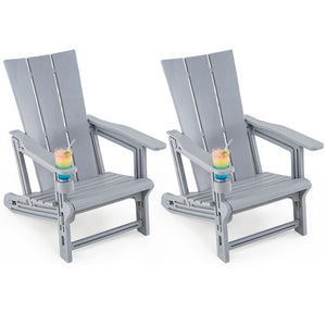 Curved backrest offers enhanced support for your back and shoulders<br>With wide armrests for added comfort and support<br>Built-in cup holder keeps your drink within easy reach<br>HDPE material is sun-protective  fade-resistant  waterproof  built to last