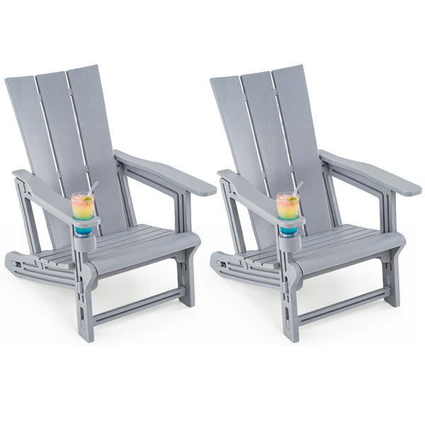 Curved backrest offers enhanced support for your back and shoulders<br>With wide armrests for added comfort and support<br>Built-in cup holder keeps your drink within easy reach<br>HDPE material is sun-protective  fade-resistant  waterproof  built to last