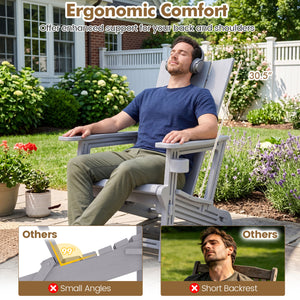 Curved backrest offers enhanced support for your back and shoulders<br>With wide armrests for added comfort and support<br>Built-in cup holder keeps your drink within easy reach<br>HDPE material is sun-protective  fade-resistant  waterproof  built to last