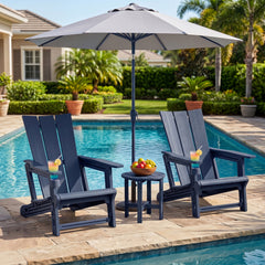 Curved backrest offers enhanced support for your back and shoulders<br>With wide armrests for added comfort and support<br>Built-in cup holder keeps your drink within easy reach<br>HDPE material is sun-protective  fade-resistant  waterproof  built to last