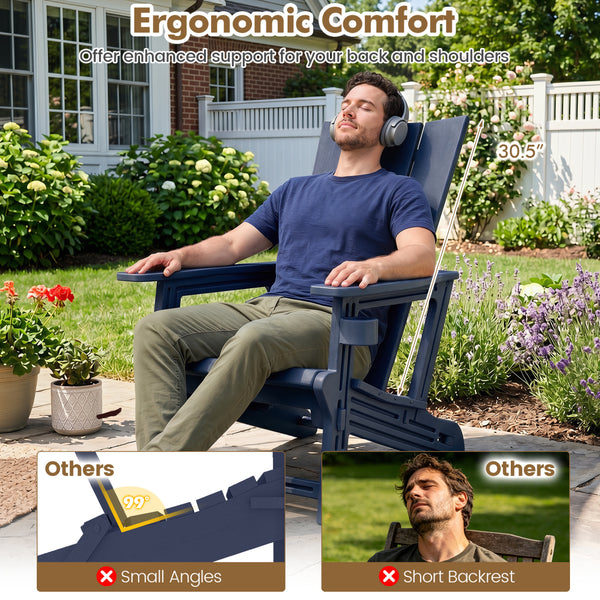 Curved backrest offers enhanced support for your back and shoulders<br>With wide armrests for added comfort and support<br>Built-in cup holder keeps your drink within easy reach<br>HDPE material is sun-protective  fade-resistant  waterproof  built to last