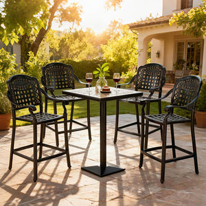 High-quality cast aluminum material is high-strength and weather-resistant<br>Beats rusty metal  perishable wood and flimsy rattan in longevity<br>Waterproof surface is easy-to-maintain<br>Ergonomic design provides adequate support for your back  arms  hi
