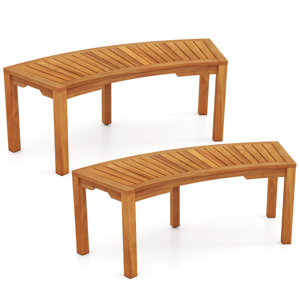 Solid acacia wood with splinter-free surface for a smooth and safe touch<br>The natural color of the acacia wood enhances the beauty of your space<br>Seat up to 2 people  enjoying outdoor leisure time with your loved one<br>Hold up to 800 lbs and sturdy c