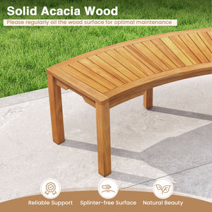 Solid acacia wood with splinter-free surface for a smooth and safe touch<br>The natural color of the acacia wood enhances the beauty of your space<br>Seat up to 2 people  enjoying outdoor leisure time with your loved one<br>Hold up to 800 lbs and sturdy c