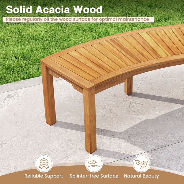 Solid acacia wood with splinter-free surface for a smooth and safe touch<br>The natural color of the acacia wood enhances the beauty of your space<br>Seat up to 2 people  enjoying outdoor leisure time with your loved one<br>Hold up to 800 lbs and sturdy c