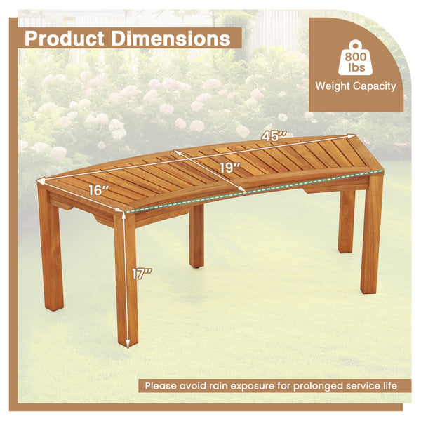 Solid acacia wood with splinter-free surface for a smooth and safe touch<br>The natural color of the acacia wood enhances the beauty of your space<br>Seat up to 2 people  enjoying outdoor leisure time with your loved one<br>Hold up to 800 lbs and sturdy c