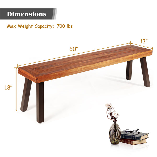 Â Solid acacia wood for durability and long service life<br>Â Solid and thick steel legs provide stability and avoid shaking<br>Â Stable base with adjustable foot pads ensures security and high load-bearing of 700 lbs<br>Â Well match with table and other 