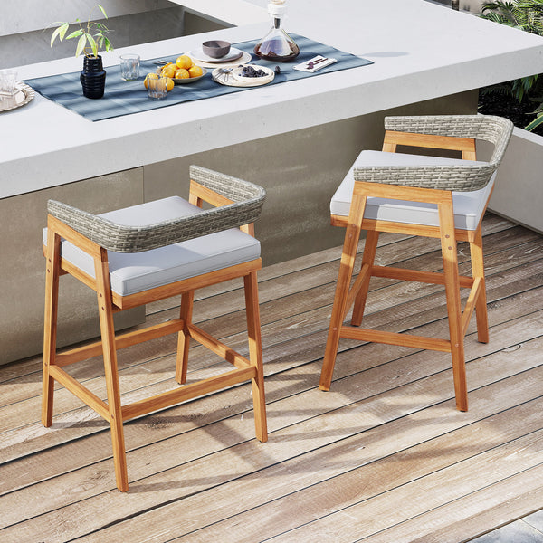 Ensure stable support while adding a natural beauty with solid acacia wood<br>Splinter-free surface for a smooth touch and safe usage<br>Each bar stool holds up to 400 lbs max load for reliable support<br>The adjustable foot pads add extra stability<br>Th