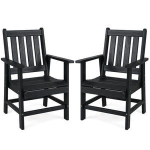 -Constructed of premium HDPE material that is easy-to-maintain and anti-cracking -Reclined high backrest helps you relax your body -Contoured seat provides support for your hips and thighs -Wide armrests allow you to comfortably rest your arms -Stainless 