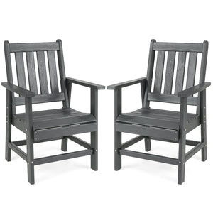 -Constructed of premium HDPE material that is easy-to-maintain and anti-cracking -Reclined high backrest helps you relax your body -Contoured seat provides support for your hips and thighs -Wide armrests allow you to comfortably rest your arms -Stainless 