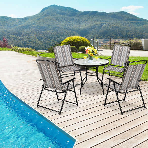 Foldable for simple and convenient storage<br>No assembly is required to save your time and effort<br>Fitted with quick drying surface for easy maintenance<br>The stable armrests offer robust support for your arms<br>Breathable fabric surface provides a c