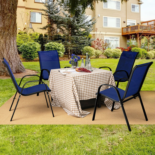 Stackable design for space-saving<br>Lightweight structure for easy movement<br>Fit your body curve perfectly with incline backrest and wide seat<br>Ergonomic armrest for arm relaxation<br>High-quality fabric for breathability and fast drying<br>Hold up t