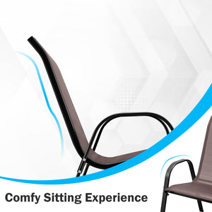Stackable design for space-saving<br>Lightweight structure for easy movement<br>Fit your body curve perfectly with incline backrest and wide seat<br>Ergonomic armrest for arm relaxation<br>High-quality fabric for breathability and fast drying<br>Hold up t