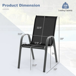 Stackable design for space-saving<br>Lightweight structure for easy movement<br>Fit your body curve perfectly with incline backrest and wide seat<br>Ergonomic armrest for arm relaxation<br>High-quality fabric for breathability and fast drying<br>Hold up t