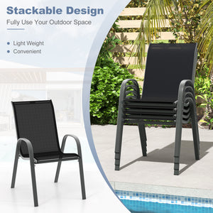 Stackable design for space-saving<br>Lightweight structure for easy movement<br>Fit your body curve perfectly with incline backrest and wide seat<br>Ergonomic armrest for arm relaxation<br>High-quality fabric for breathability and fast drying<br>Hold up t