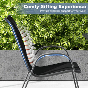 Stackable design for space-saving<br>Lightweight structure for easy movement<br>Fit your body curve perfectly with incline backrest and wide seat<br>Ergonomic armrest for arm relaxation<br>High-quality fabric for breathability and fast drying<br>Hold up t