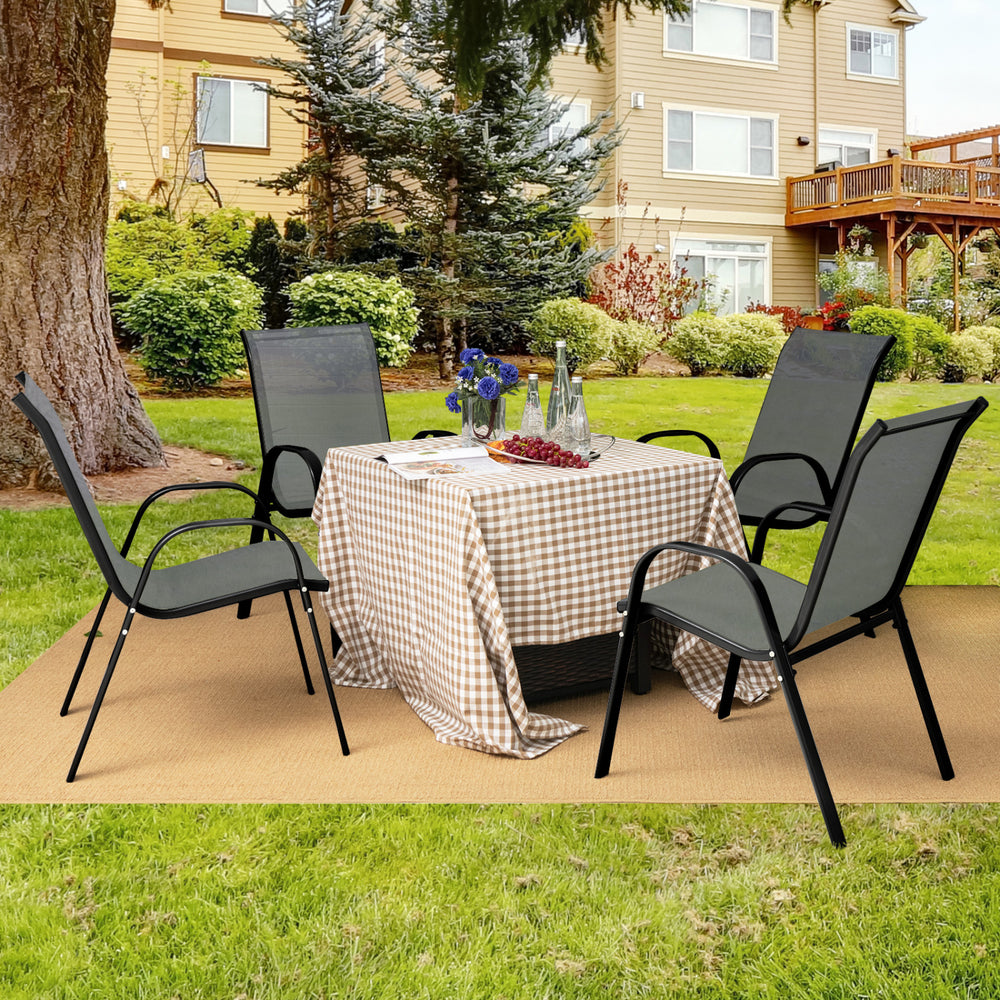 Stackable design for space-saving<br>Lightweight structure for easy movement<br>Fit your body curve perfectly with incline backrest and wide seat<br>Ergonomic armrest for arm relaxation<br>High-quality fabric for breathability and fast drying<br>Hold up t