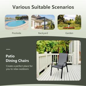 Stackable design for space-saving<br>Lightweight structure for easy movement<br>Fit your body curve perfectly with incline backrest and wide seat<br>Ergonomic armrest for arm relaxation<br>High-quality fabric for breathability and fast drying<br>Hold up t