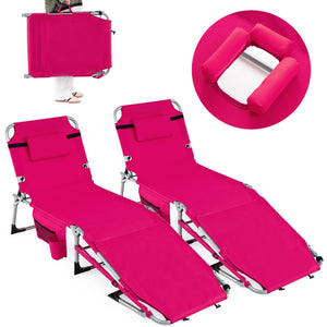 Face hole with U-shaped padding ensures comfortable lying face down<br>Arm openings provide additional relaxation during sunbathing<br>Face hole cover maintains cleanliness and offers more versatility<br>4-level adjustable backrest offers customizable rec