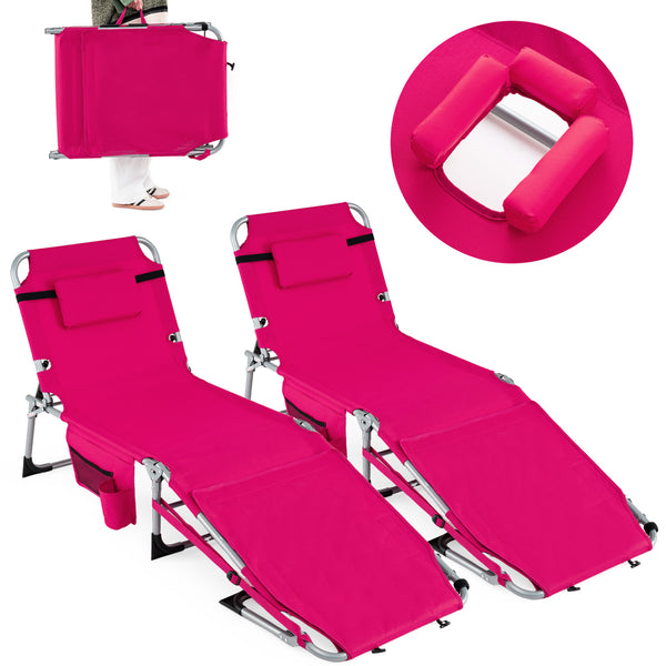 Face hole with U-shaped padding ensures comfortable lying face down<br>Arm openings provide additional relaxation during sunbathing<br>Face hole cover maintains cleanliness and offers more versatility<br>4-level adjustable backrest offers customizable rec