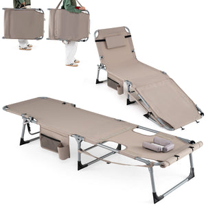 Face hole with U-shaped padding ensures comfortable lying face down<br>Arm openings provide additional relaxation during sunbathing<br>Face hole cover maintains cleanliness and offers more versatility<br>4-level adjustable backrest offers customizable rec