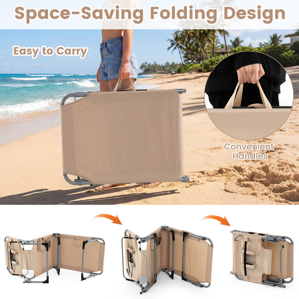 4-position adjustable back customized for different postures<br>2 footrest positions with flexible joints for more coziness<br>Built-in face hole and arm holes for face-down position<br>Removable head pillow enhances the comfort of lying<br>Folding chair 