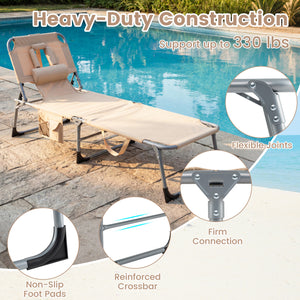 4-position adjustable back customized for different postures<br>2 footrest positions with flexible joints for more coziness<br>Built-in face hole and arm holes for face-down position<br>Removable head pillow enhances the comfort of lying<br>Folding chair 