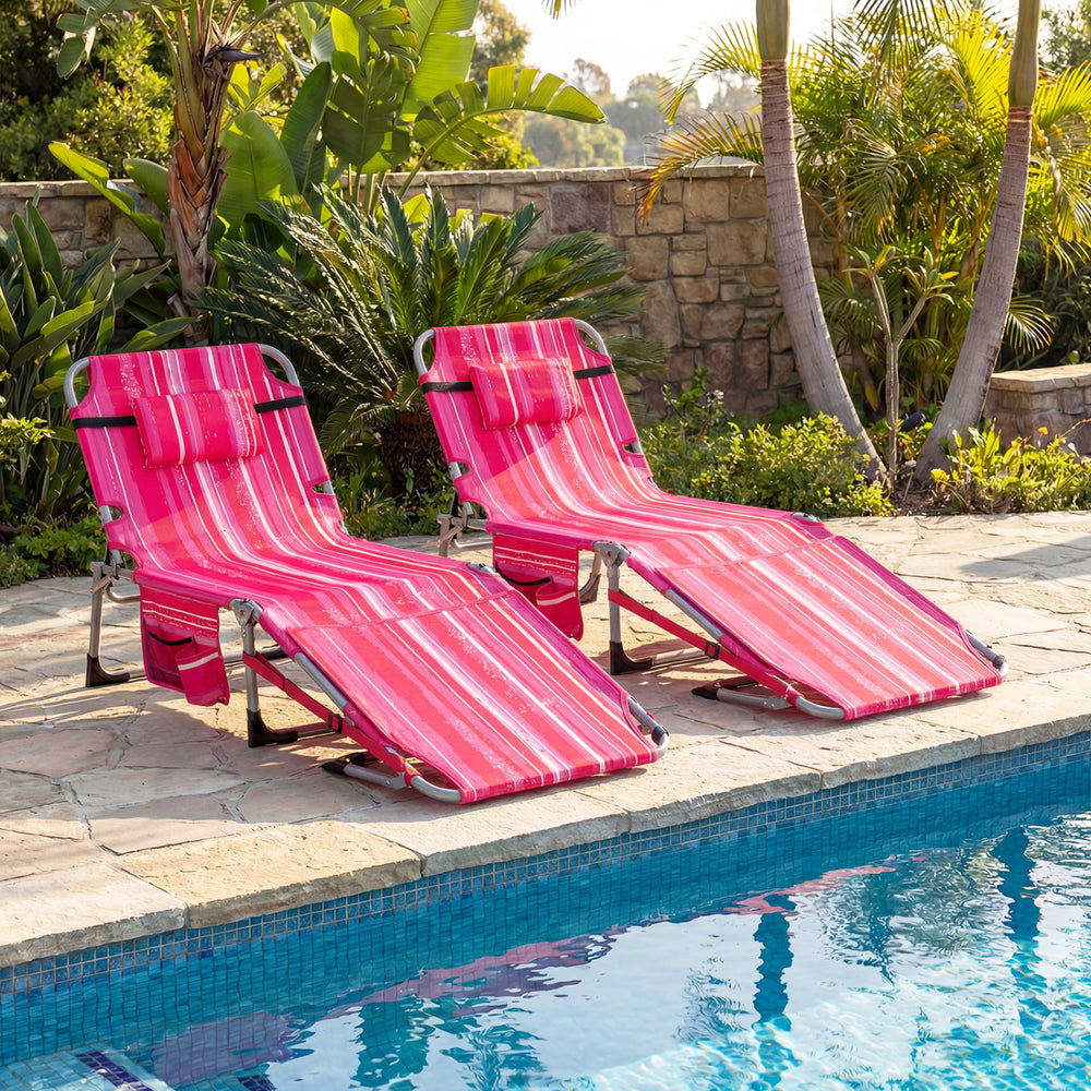 Face hole with U-shaped padding ensures comfortable lying face down<br>Arm openings provide additional relaxation during sunbathing<br>Face hole cover maintains cleanliness and offers more versatility<br>4-level adjustable backrest offers customizable rec