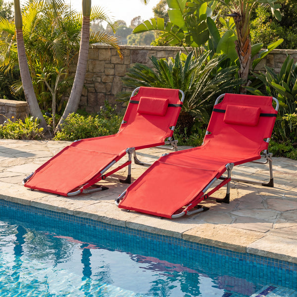 Face hole with U-shaped padding ensures comfortable lying face down<br>Arm openings provide additional relaxation during sunbathing<br>Face hole cover maintains cleanliness and offers more versatility<br>4-level adjustable backrest offers customizable rec
