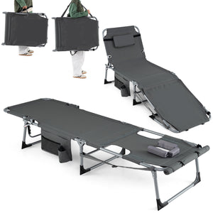 Face hole with U-shaped padding ensures comfortable lying face down<br>Arm openings provide additional relaxation during sunbathing<br>Face hole cover maintains cleanliness and offers more versatility<br>4-level adjustable backrest offers customizable rec