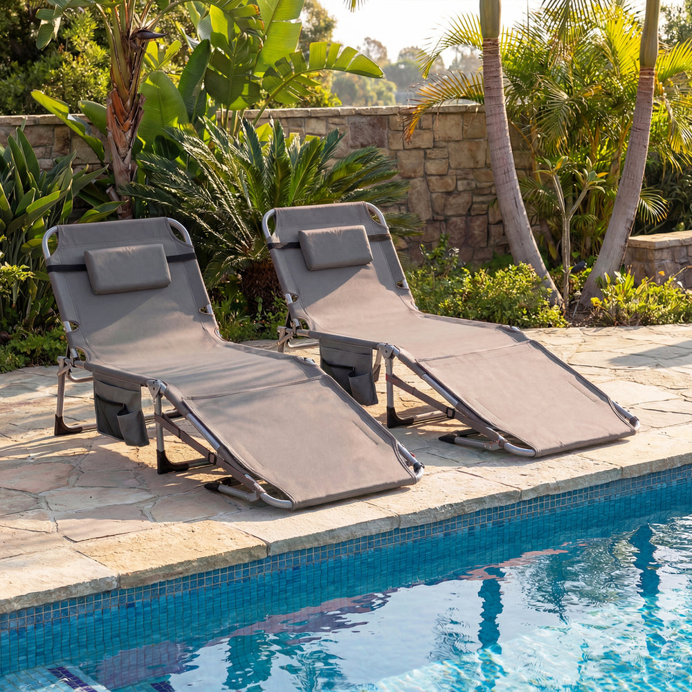 Face hole with U-shaped padding ensures comfortable lying face down<br>Arm openings provide additional relaxation during sunbathing<br>Face hole cover maintains cleanliness and offers more versatility<br>4-level adjustable backrest offers customizable rec