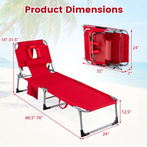 4-position adjustable back customized for different postures<br>2 footrest positions with flexible joints for more coziness<br>Built-in face hole and arm holes for face-down position<br>Removable head pillow enhances the comfort of lying<br>Folding chair 