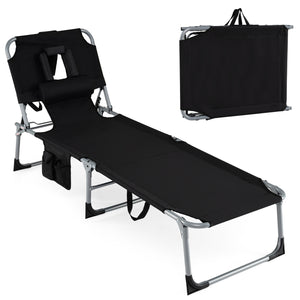 4-position adjustable back customized for different postures<br>2 footrest positions with flexible joints for more coziness<br>Built-in face hole and arm holes for face-down position<br>Removable head pillow enhances the comfort of lying<br>Folding chair 