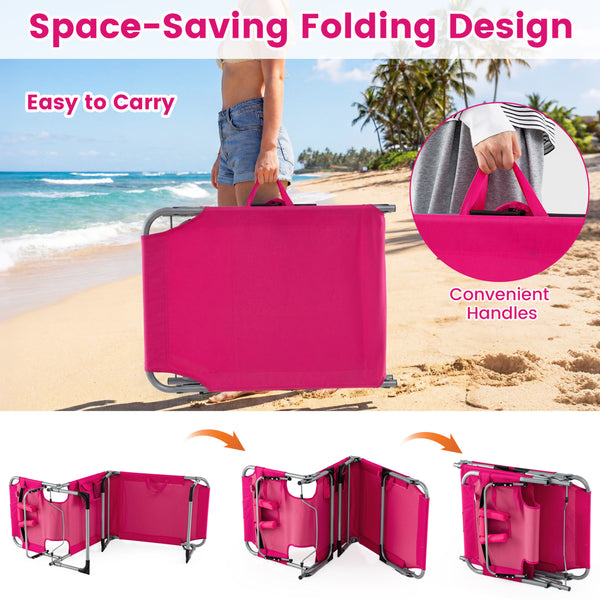 4-position adjustable back customized for different postures<br>2 footrest positions with flexible joints for more coziness<br>Built-in face hole and arm holes for face-down position<br>Removable head pillow enhances the comfort of lying<br>Folding chair 