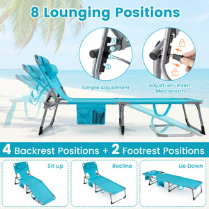 4-position adjustable back customized for different postures<br>2 footrest positions with flexible joints for more coziness<br>Built-in face hole and arm holes for face-down position<br>Removable head pillow enhances the comfort of lying<br>Folding chair 
