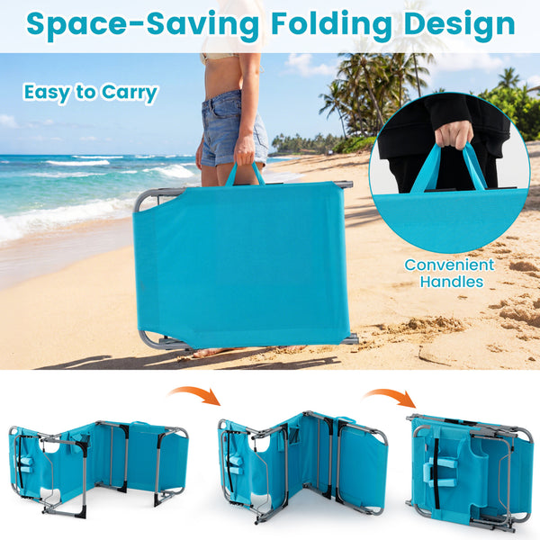 4-position adjustable back customized for different postures<br>2 footrest positions with flexible joints for more coziness<br>Built-in face hole and arm holes for face-down position<br>Removable head pillow enhances the comfort of lying<br>Folding chair 