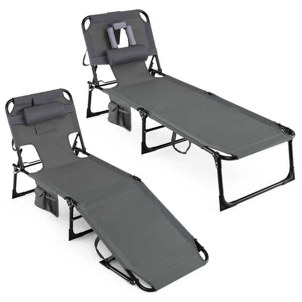 4-position adjustable back customized for different postures<br>2 footrest positions with flexible joints for more coziness<br>Built-in face hole and arm holes for face-down position<br>Removable head pillow enhances the comfort of lying<br>Folding chair 
