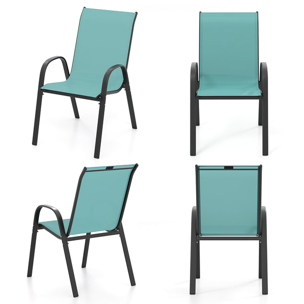 Stackable design for space-saving<br>Lightweight structure for easy movement<br>Fit your body curve perfectly with incline backrest and wide seat<br>Ergonomic armrest for arm relaxation<br>High-quality fabric for breathability and fast drying<br>Hold up t