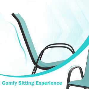 Stackable design for space-saving<br>Lightweight structure for easy movement<br>Fit your body curve perfectly with incline backrest and wide seat<br>Ergonomic armrest for arm relaxation<br>High-quality fabric for breathability and fast drying<br>Hold up t