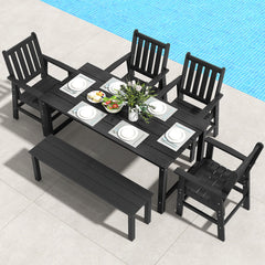  -Constructed of premium HDPE material that is easy-to-maintain and anti-cracking -Reclined high backrest helps you relax your body -Contoured seat provides support for your hips and thighs -Wide armrests allow you to comfortably rest your arms -Stainless 
