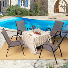 Stackable design for space-saving<br>Lightweight structure for easy movement<br>Fit your body curve perfectly with incline backrest and wide seat<br>Ergonomic armrest for arm relaxation<br>High-quality fabric for breathability and fast drying<br>Hold up t