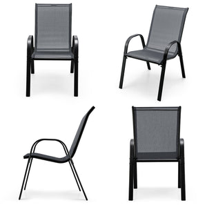 Stackable design for space-saving<br>Lightweight structure for easy movement<br>Fit your body curve perfectly with incline backrest and wide seat<br>Ergonomic armrest for arm relaxation<br>High-quality fabric for breathability and fast drying<br>Hold up t