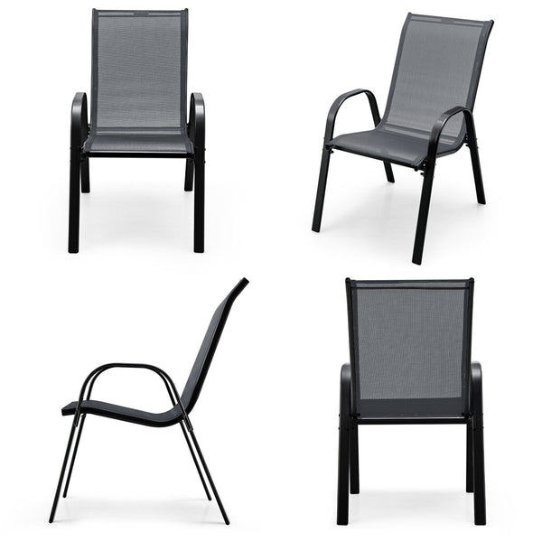 Stackable design for space-saving<br>Lightweight structure for easy movement<br>Fit your body curve perfectly with incline backrest and wide seat<br>Ergonomic armrest for arm relaxation<br>High-quality fabric for breathability and fast drying<br>Hold up t