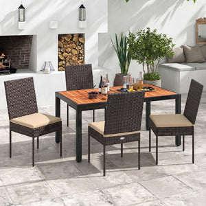 Soft to sit on thanks to the comfortable and removable cushions <br>Avoid cushions being moved with fixed ropes <br>All the covers can be detached for easy cleaning <br>Please take cushions back home if it rains <br>Durable black PE rattan for weather res